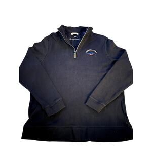 Tommy Bahama Relax Black Half-Zip Pullover Sweatshirt Size Small 100% Cotton